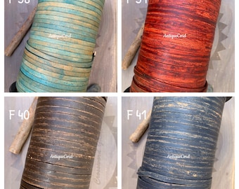 MADE in EUROPE 24/'/' multi color leather cord flat multicolor leather cord 5mm and 10mm flat leather cord MARF10MARRED