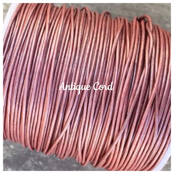 1mm 1.5mm 2mm Metallic Meganta Round Leather Cord Premium Metallic Pink Cord 39