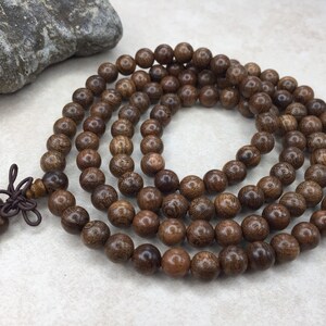 Natural African Sandalwood Prayer Mala Beads Meditation Natural Wood 6mm Beads 108PCS - W1050
