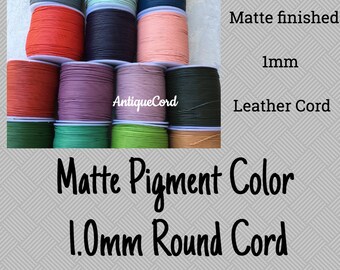 1mm Leather Cord Natural Regular 1.0 mm Round Leather by the Yard Over 20 colors to choose - US Seller - Ship Fast!!