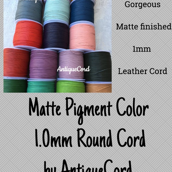 1mm Leather Cord Natural Regular 1.0 mm Round Leather by the Yard Over 20 colors to choose - US Seller - Ship Fast!!