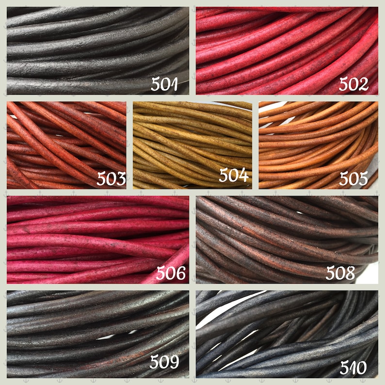 4mm 5mm Premium Genuine Leather Antique Round Leather Cord 4 Etsy