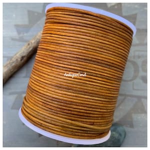 1.5mm Premium Leather Round Cord 1.5 mm Vintage Wash Brown Round Leather Jewelry Making String Brown 100
