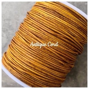 1.5mm Premium Quality Light Brown Leather Round Cord Distressed Brown Jewelry Supply Leather 23