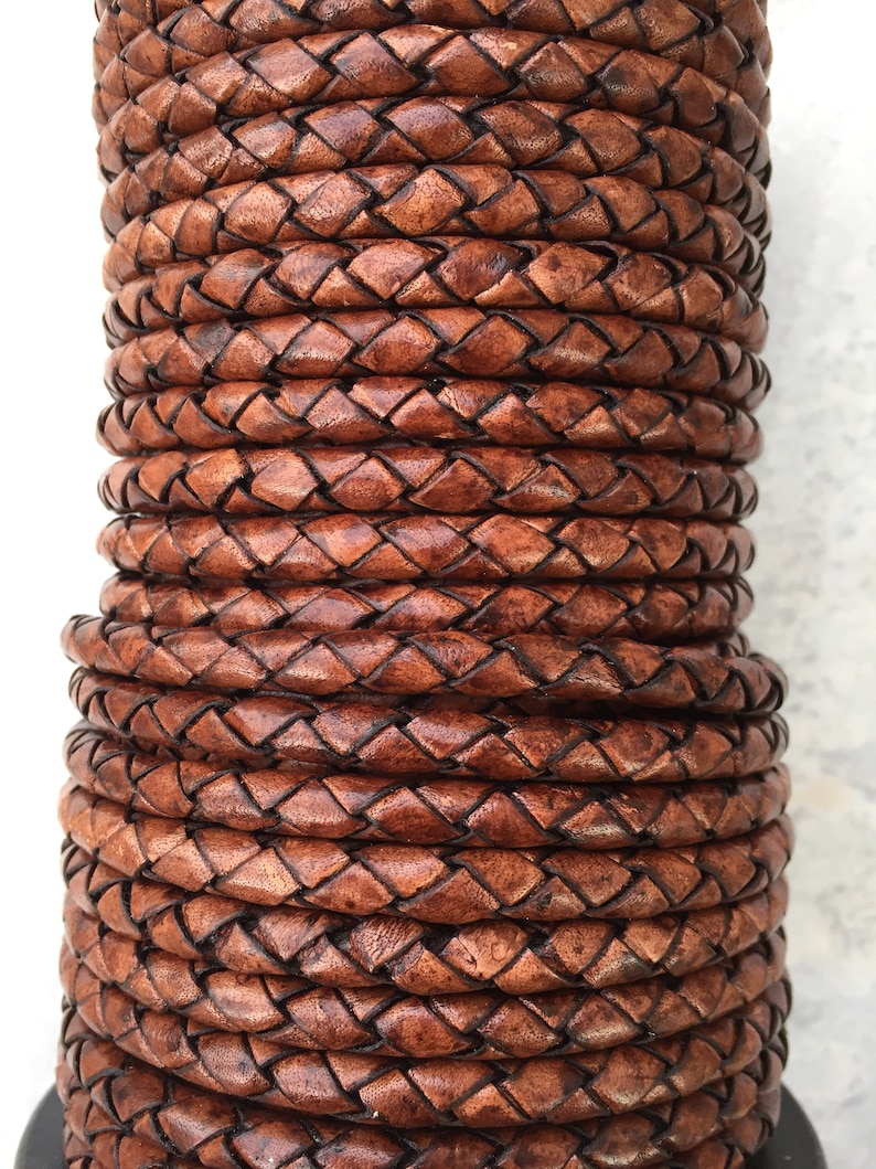 6.5mm 7mm Premium Genuine Leather Braided Leather Cord Etsy