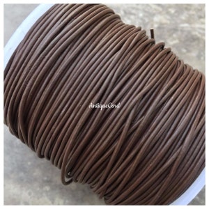 1mm 2mm 3mm Round Leather Cord, Genuine Leather Cord Black Leather Cord  Brown Leather Cord Natural Leather Cord Necklace Bracelet Cord LC1-3 