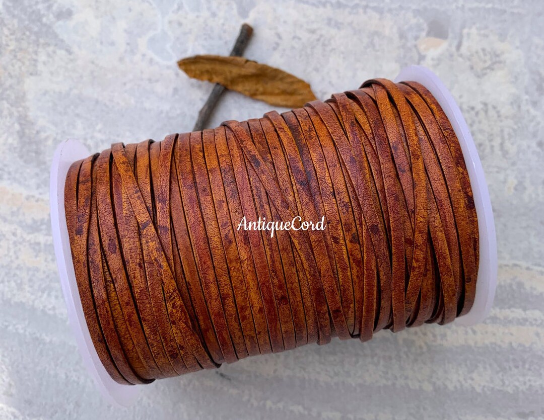 3mm X 1mm Genuine Flat Leather Cord Antique Light Brown 3.0 Mm Flat