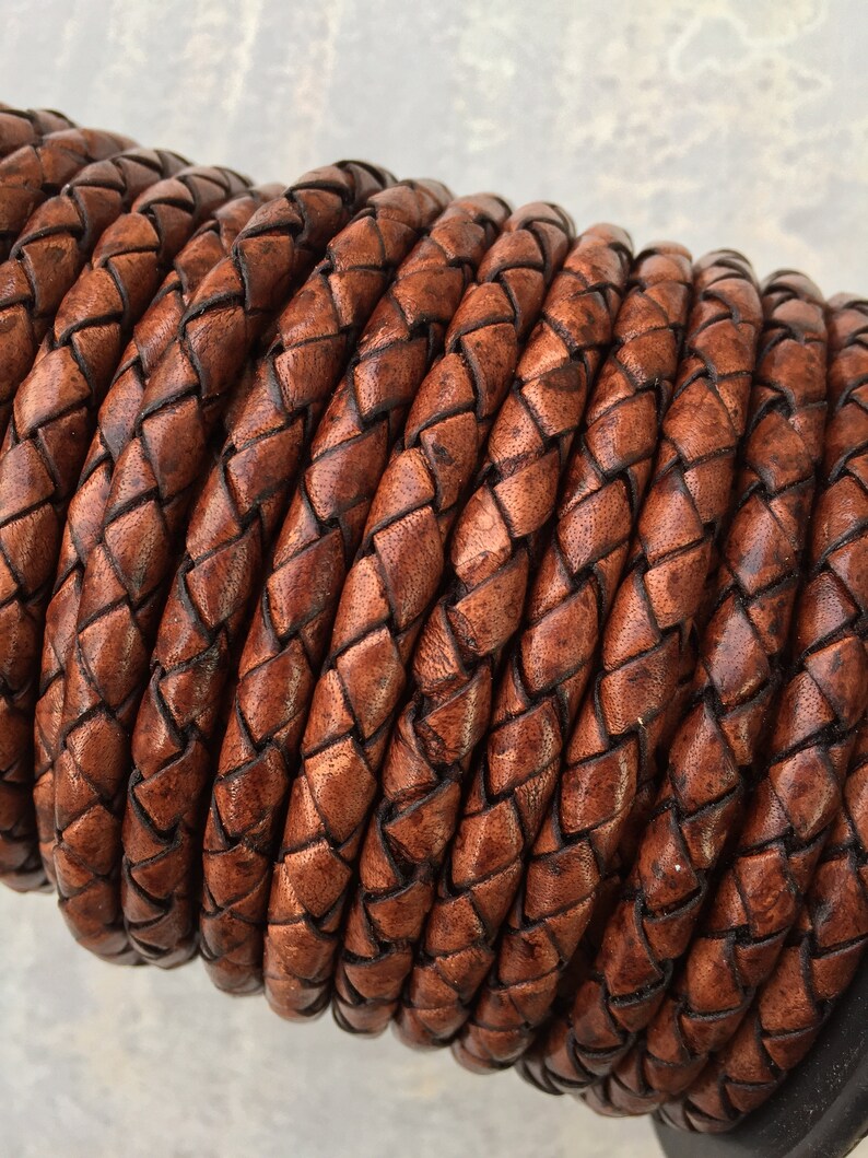 6.5mm 7mm Premium Genuine Leather Braided Leather Cord - Etsy