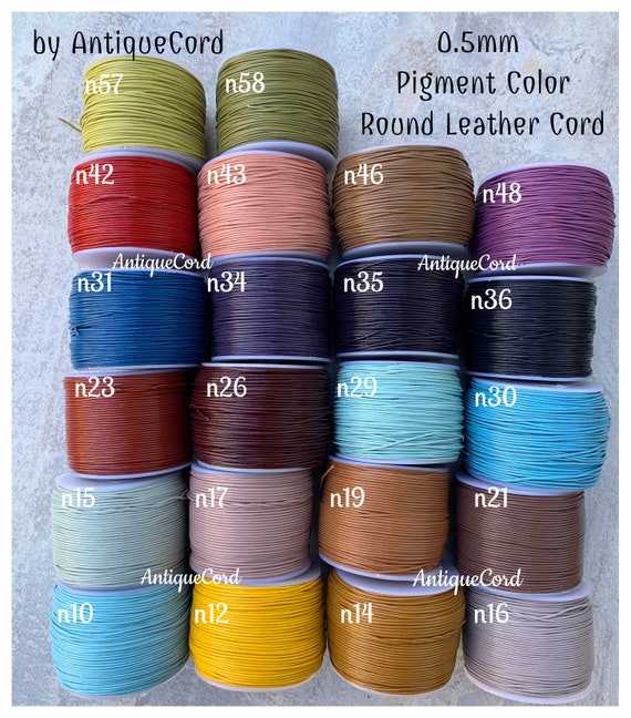 0.5mm Round Leather Cord 20 Colors Round Leather .5mm Cording 