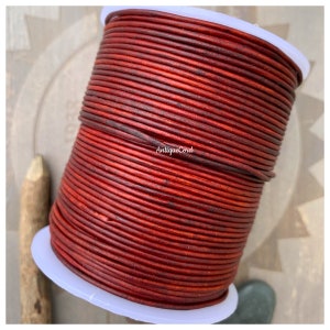1.5mm Premium Leather Turkey Red Brown Round Leather Cord Jewelry Making Cording 99