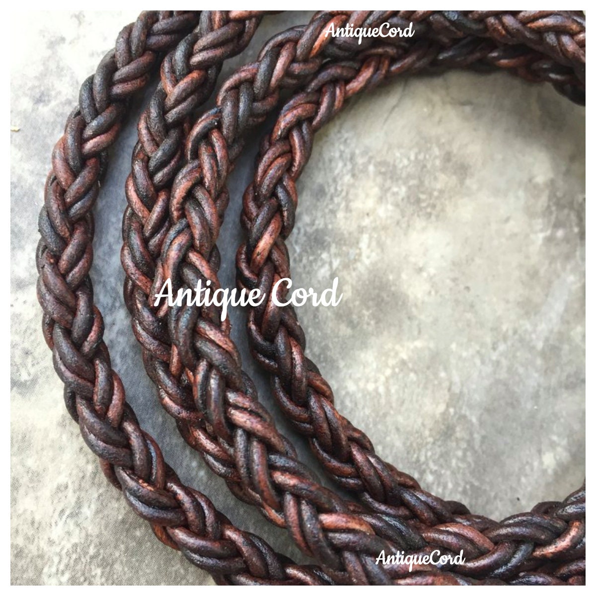 1 Bundle 4/5/6/8mm Dyed Round Braided Leather Cord Rope String