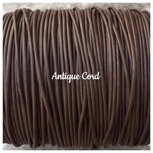 2mm brown leather round cord round cording leather string 2 mm Jewelry leather supplies 13