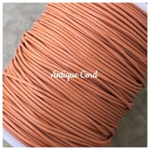 2mm Leather Round Cord Apricot Round Leather Cording Cream Pumpkin Bracelet Lace 22