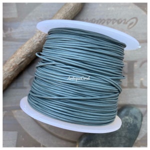 0.5mm round leather cord pigment gray .5mm thin round leather gray jewelry beads string RN20