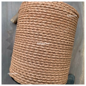 3mm Premium Genuine Leather Round Bolo Braided Leather Cord by the yard Natural Rawhide bracelet leather cord 18
