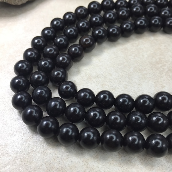 108PCS Indonesia ebony black wood Japa mala prayer for bracelet meditation beads  6mm 8mm round loose beads- W1021