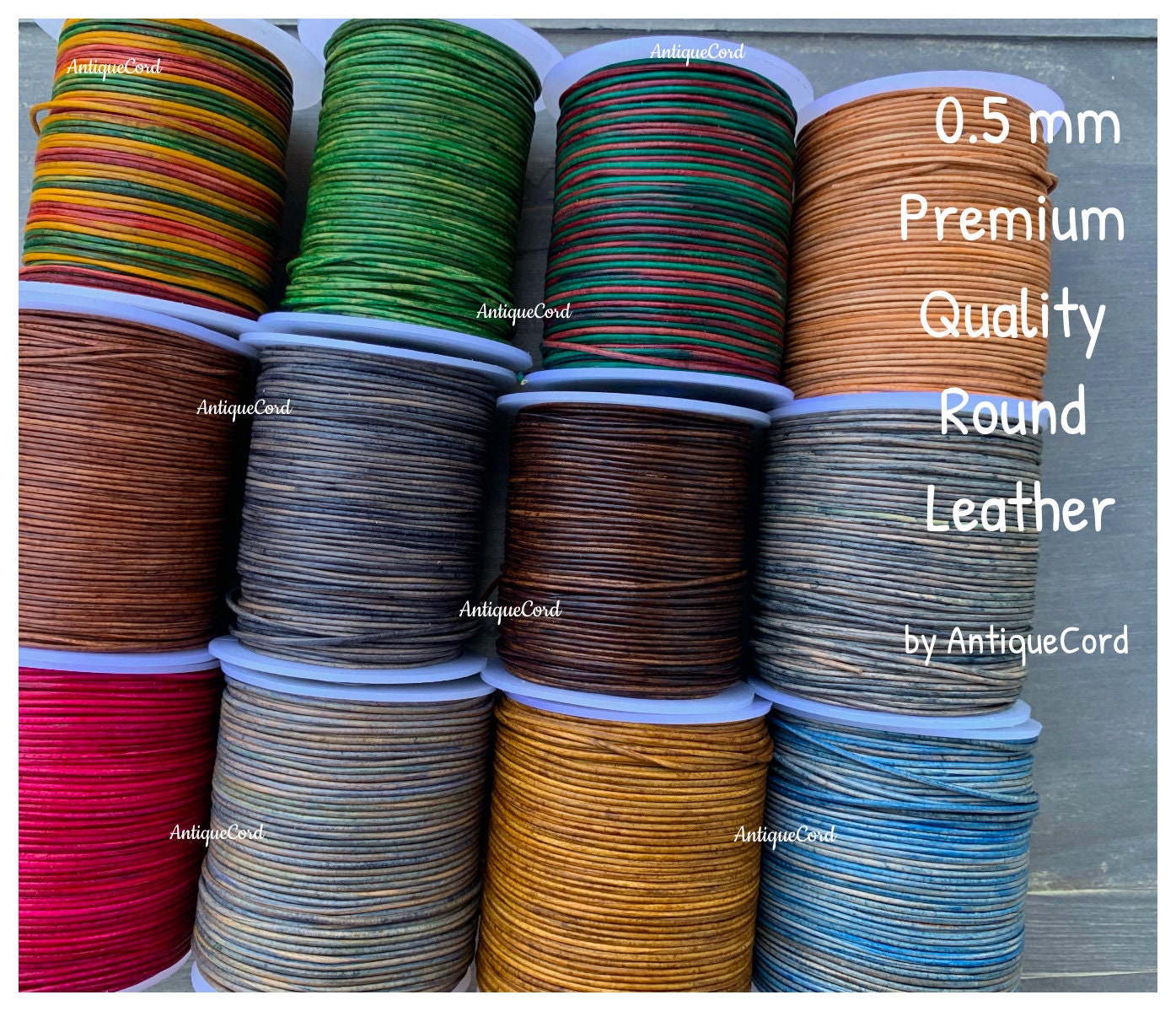 0.5mm Leather Cord Premium Quality Leather by the Yard Over 30 colors…
