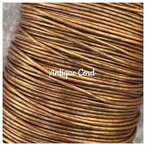 1.5mm Premium LeatherMetallic Bronze Round Leather Cord High Quality 40