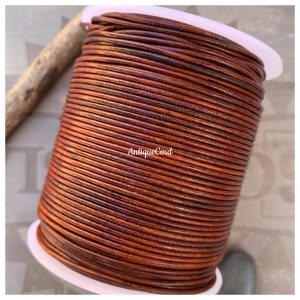 1.5mm Quality Leather Antique Red Brown Leather Round Cord Vintage Brown Bracelet Beading Lace r215
