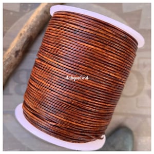 1mm Premium Antique Red Brown Leather Round Cord Brown Vintage Brown Bracelet Wrap r215