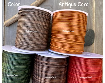 1.5mm Premium Leather Cord Natural Regular Metallic Distressed Round Leather by the Yard Over 60 colors to choose