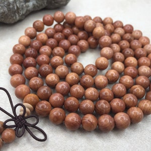 8mm 108 PCS Rosewood Pearwood Beads Yogi Bracelet Meditate necklace Loose Beads Round Shape - W1037