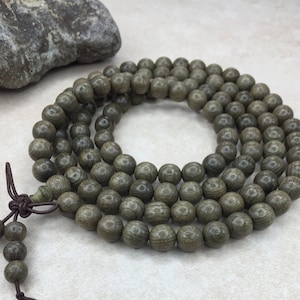 6mm Olive Green Phoebe Zhennan Prayer Mala Meditation Loose Beads 108PCS - W1048