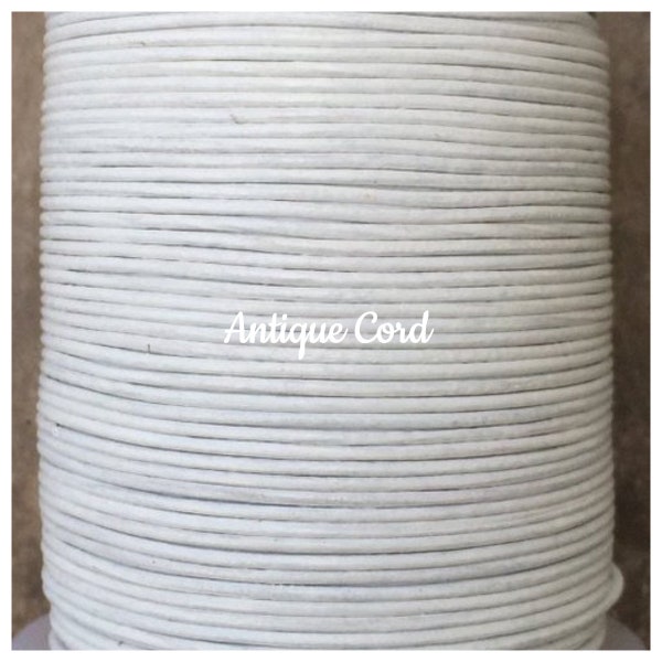 1mm Destroy White Leather Round Cord Distressed White Round Leather Jewelry Lace 47