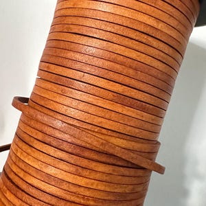 3x2mm Genuine Flat Leather Cord Burnt Brown distressed Brown 3.0mm Flat Cord Matte finished 3mm x 2mm F25