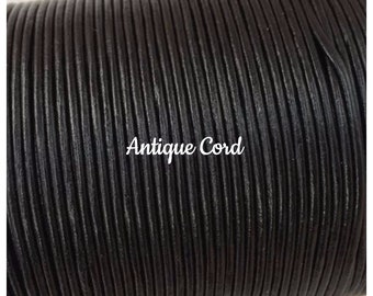 2mm Black Leather Round Cord Black Cord 74