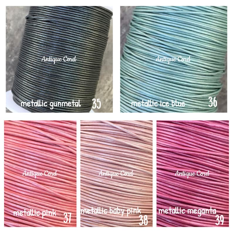 1.5mm Round Leather Cord Metallic Leather String by the Yard Over 38 ...