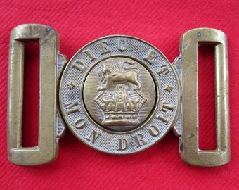 Rare Antique Victorian British Army Brass Belt Buckle