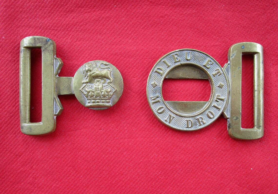 Rare Antique Victorian British Army Brass Belt Buckle Etsy