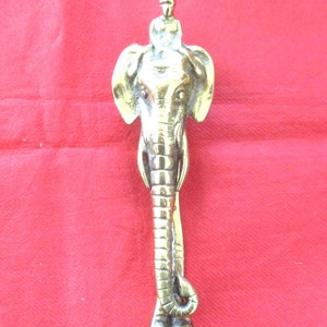 Antique Indian Elephant with Mahout Brass Door Knocker