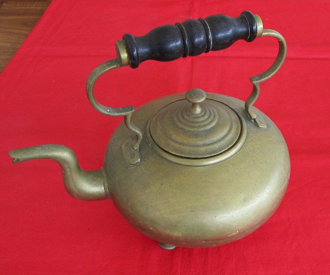 Antique Victorian Brass Kettle With Ebony Handle 3 Pint. Etsy