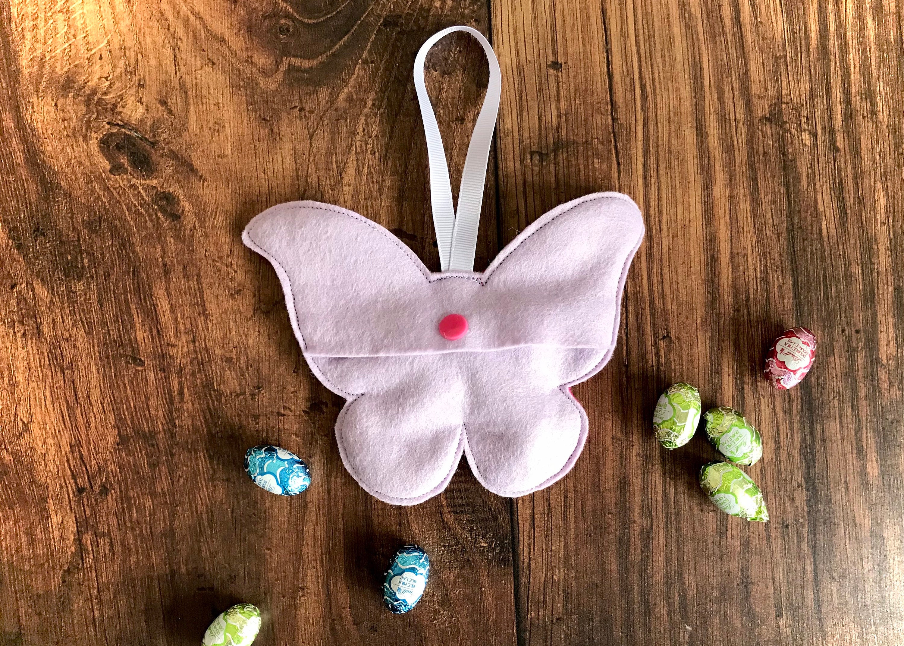 Pink butterfly treat bag pouch for birthday. Toys. Favour Etsy