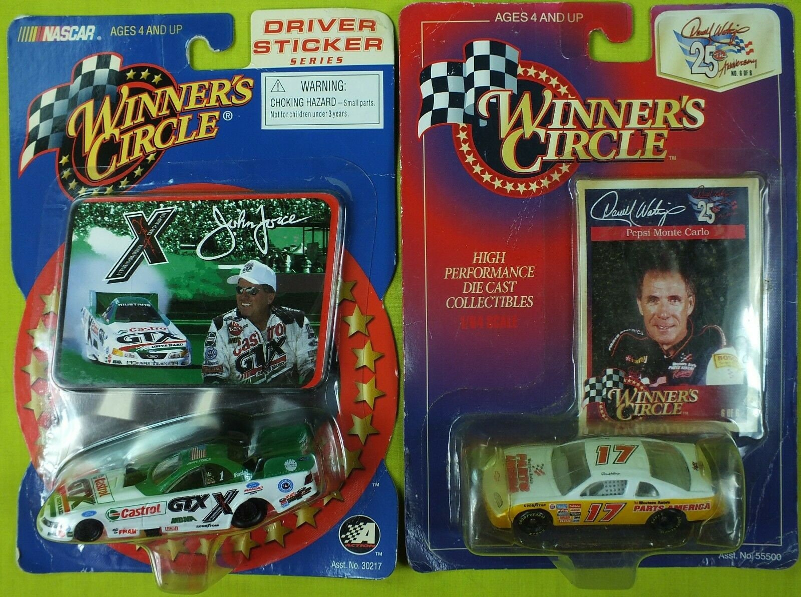 Winner's Circle 1/64 Nascar Diecast Driver Stickers Lot of 2