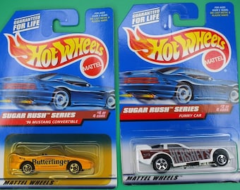 Hot Wheels '96 Mustang Convertible Funny Car Sugar Rush Lot of 2 (2)