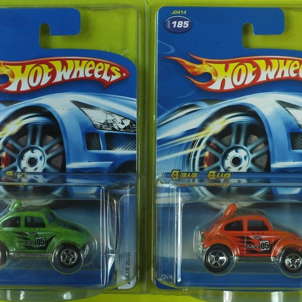 Hot Wheels Baja Bug Orange Green New In Blister Protector Lot of 2