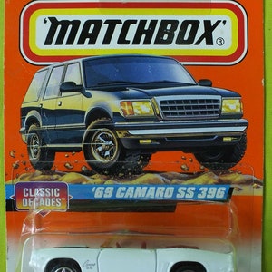 1997 Matchbox 69 Camaro SS 396 #33/75 CLASSIC DECADES Series 5 White Mattel