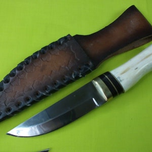 VINTAGE US  Custom Hand Made Hunting Knife Custom Leather Sheath