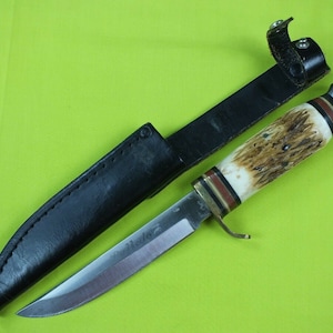 Japan Buffalo Romo Hunting Knife Original Leather Sheath Vintage