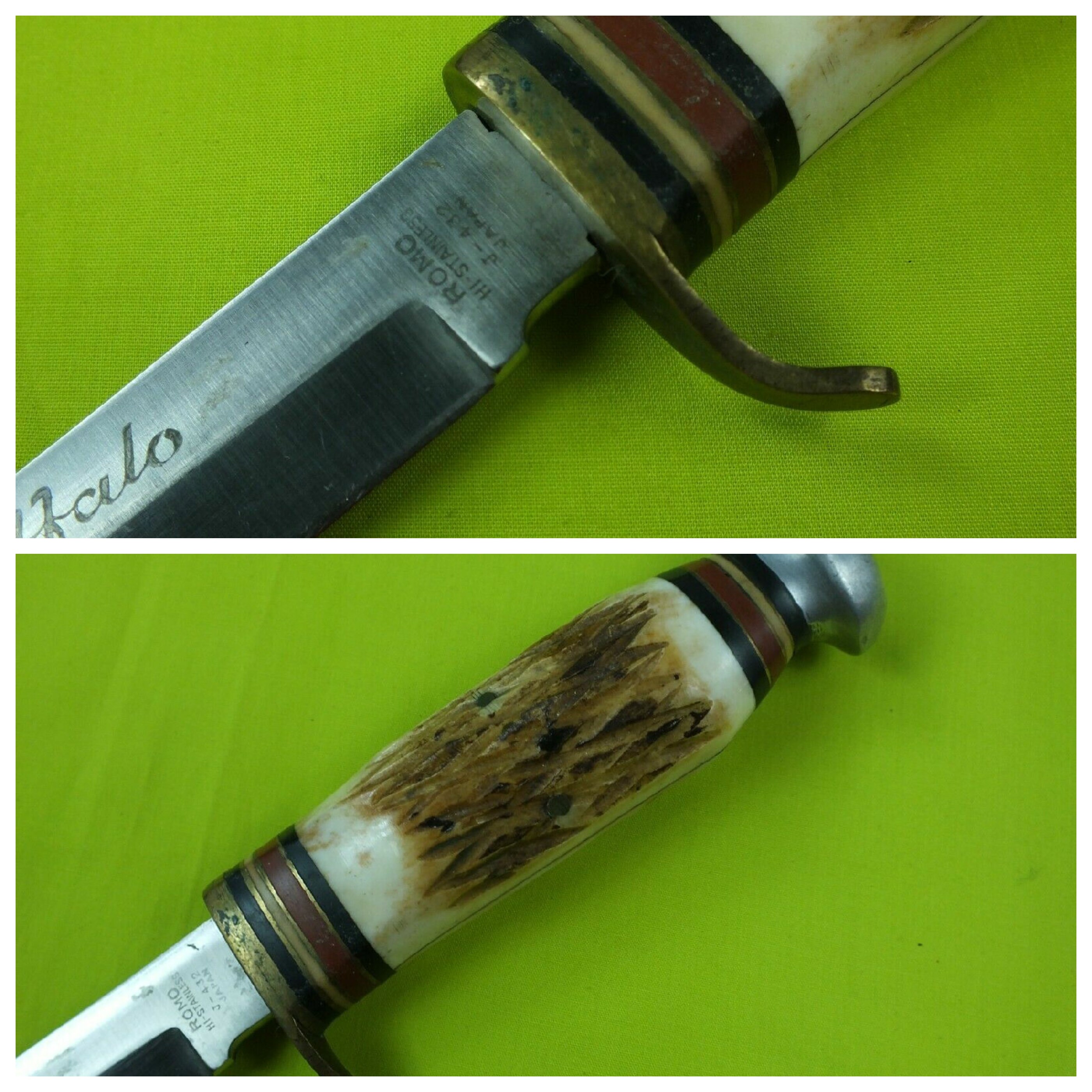 Buy Japan Buffalo Romo Hunting Knife Original Leather Sheath Vintage