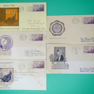 USA 1934 Mothers Day Anniversary First Day Cover #738 #739 #737 Set of 5