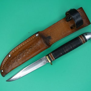 Vintage US Western Boulder Colo L488 Hunting Knife with Sheath