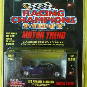 Racing Champions Mint Motor Trend 1970 Plymouth Barracuda Collectors Box