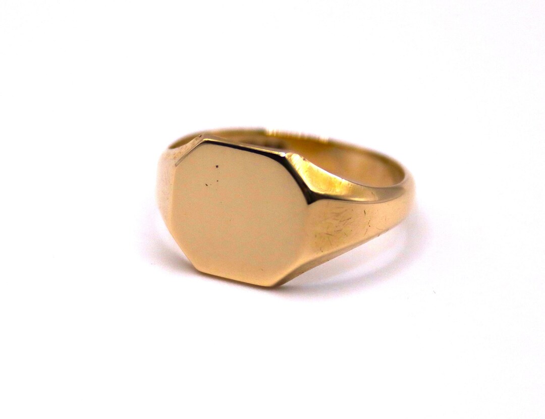 9ct Gold Octagonal Signet Ring - Etsy