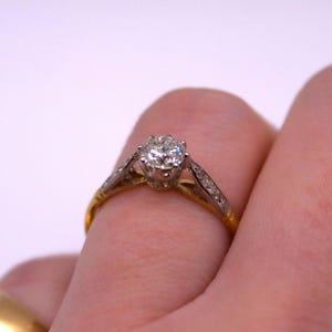 18ct Gold and Platinum Diamond Solitaire Ring