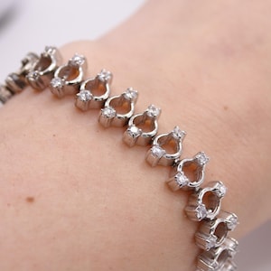Silber geflochtenes Armband mit Cubic Zirkonia