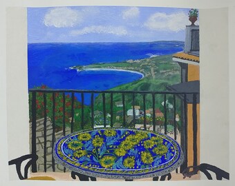 Taormina, view from the balcony Prints